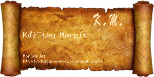 Kátay Margit névjegykártya